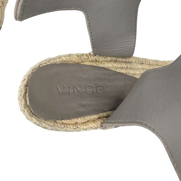 Vince Sophie Espadrille Sandals 10 Taupe 3.5" Wedge Heels - Picture 8 of 10